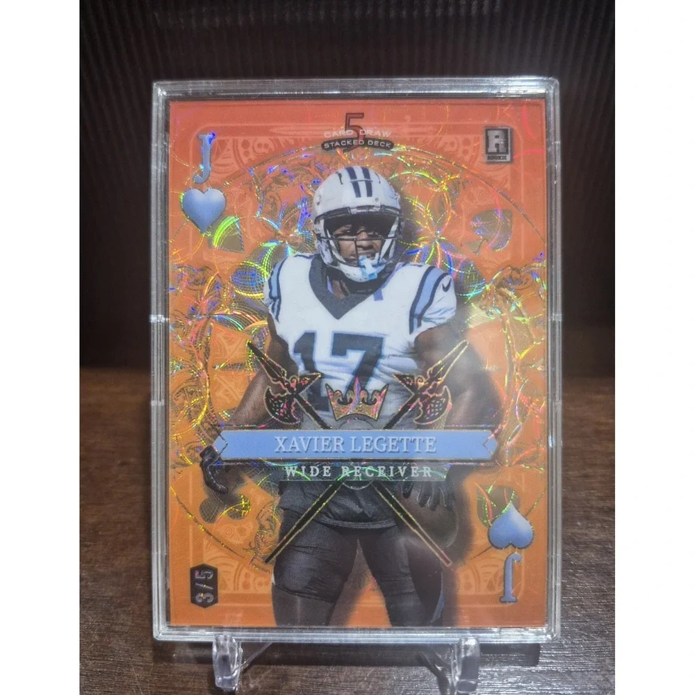 2024 Wild Card 5 Card Draw Xavier Legette Jack Of Hearts Orange Scope/5 Panthers